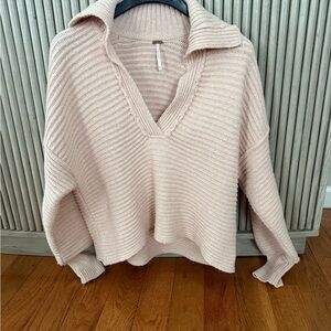 Free People Blush V-Neck Sweater